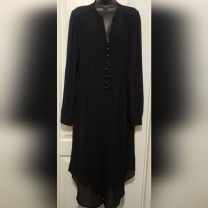 Tildon Black Long Sheer Cardigan Size Large EUC